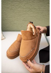 Resim Mayra Taba Süet Kadın Tüylü Bot Taba 