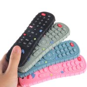 Resim 1 Adet Bebek Silikon Uzaktan Kumandalı Oyuncak - Renkli Düğmeli ve Kalp/Yıldız Desenli, Yüzeyi Temizlenebilir Toksik Olmayan Öğrenme Oyuncağı, Erkek & Kız Çocukları İçin Hediye (Siyah), Güvenli Çocuk Ürünü 
