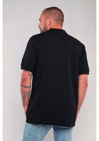 Resim Gabria Polo Yaka Erkek T-shirt Siyah 