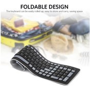 Resim Geeroyoo Taşınabilir 107 Tuşlu 2.4g Kablosuz Silikon Katlanır Klavye - Pc/laptop Uyumlu 
