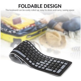 Resim Geeroyoo Taşınabilir 107 Tuşlu 2.4g Kablosuz Silikon Katlanır Klavye - Pc/laptop Uyumlu 