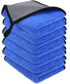 Resim matservis Mikrofiber Biyeli Kalın Çift Taraflı Araç Kurulama Havlusu Ve Cila Bezi 27 X 57 Cm Mavi-gri 