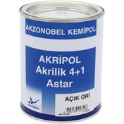 Resim Akzonobel Kemipol Akripol Akrilik 4+1 Astar Açık Gri Astar 1Litre 