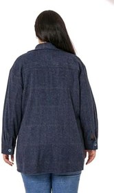 Resim Modest Büyük Beden Göğüste Büyük Cep Detaylı Balıksırtı Dokuma Ceket Gömlek,86957130005 