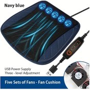 Resim Boatshop1 Havalandırmalı Otomatik Koltuk Yastığı Usb Fan Soğutma Solunabilir Yazlık Mat Lacivert Siyah Mavi Ev Araç Kullanımı 
