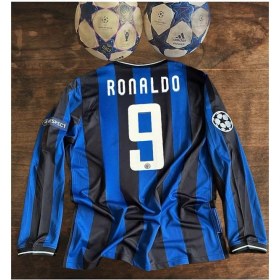 Resim 2010-11 Şampiyonlar Ligi Finali Uzun Kol Retro Fenomen Ronaldo Futbol Forması Nostalji Forma 