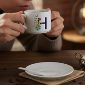 Resim İsim Baş Harfine Özel Kaşıklı Lüks Nescafe Fincanı 