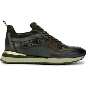 Resim Tamer Tanca Erkek Hakiki Deri Yeşil Kroko Sneakers & Spor Ayakkabı 383 6106 Erk Ayk Sk24-25 Yesıl Kroko Yeşil - Koyu Yeşil 