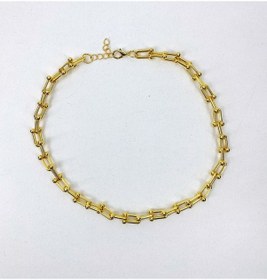 Resim Modaonna Kadın Birbirine Geçme Altın Rengi Tasarım Kolye Gri 