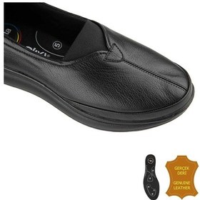 Resim Muya Pothvat 6 Nokta Anatomik %100 Deri Kadın Ayakkabı Siyah Siyah 