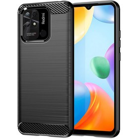 Resim Microcase Xiaomi Redmi 10c Brushed Carbon Fiber Silikon Kılıf - Siyah 