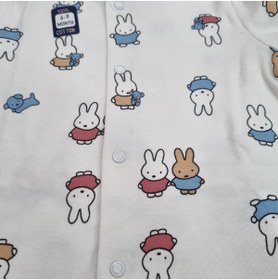 Resim Uğur bebe %100 pamuk (6ay-5-6 yaş) Bebek Pijama Takımı - Önden Çıtçıtlı, Mavi Detaylı,Rahat Uyku Kıyafeti 