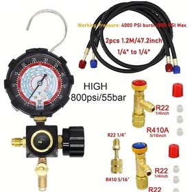 Resim Topshop1 Profesyonel Soğutma Basınç Test Cihazı Kırmızı Yüksek Basınçlı R22 R410a 500psi 800psi 4000psı Hortum 1 2m 