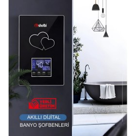 Resim Feyza Design Dijital Sıcaklık Ayarlı Akıllı Şofben Beyaz, Güçlü ve Verimli Kullanım 