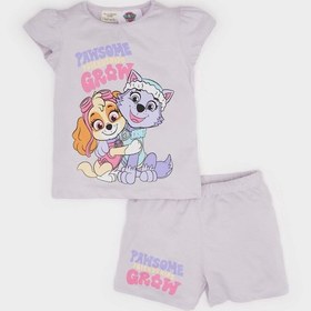 Resim DeFacto Kız Bebek Paw Patrol Pijama Takımı Penye Kısa Kollu Üst Esnek Belli Şort E4647A525HSPR306 
