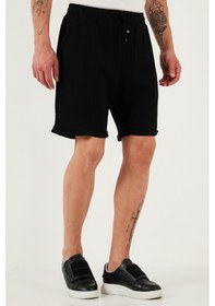 Resim Buratti % 100 Pamuk Regular Fit Normal Bel Müslin Erkek Short Cf25S657802 Siyah 