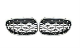 Resim Bmw 5 Serisi 2004-2009 E60 Diamond Panjur(Böbrek) Krom Çerçeve 