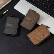 Resim Erkek Vintage Suni Deri Kart Tutucu - İnce ve Taşınabilir, Çoklu Kart Yuvaları ile, Kahverengi ve Siyah Tasarım, Ona Mükemmel Hediye, Sevgililer Günü, Babalar Günü veya Noel, Güvenli Seyahat Cüzdanı | Minimalist Cüzdan | Dayanıklı Cüzdan 