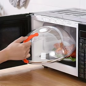 Resim 1 adet Yiyecek Kapağı, Mikrodalga Fırın Isıtma Kapağı, Sıcak Yemekler İçin Ekran Koruyucu, Yağ Geçirmez Sıçrama Geçirmez Kapak, Taze Tutma Kapak, Mutfak Malzemeleri 