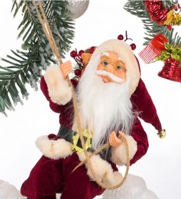 Resim Yılbaşı Süsü Noel Baba Biblo Figür Büyük Boy 45cm - Asma İpi İle 78 Cm 