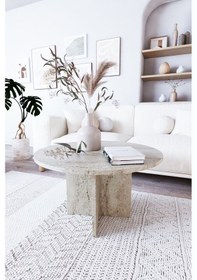 Resim Nova Tekli Orta Sehpa, İskandinav Stil, Bohem, 72 Cm - Traverten 