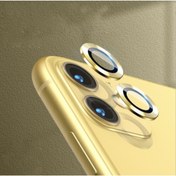 Resim Teknoparkta Apple iPhone 11 Kamera Koruyucu Lens Mercek Metal Çerçeveli 2li Set Gold Altın 