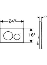 Resim Geberit SIGMA20 115.882.SN.1 Kumanda Kapağı, Çift Basmalı, Paslanmaz Çelik 