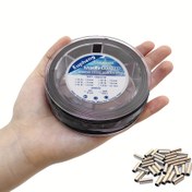 Resim Tika Spor Nylon Kaplamalı Paslanmaz Çelik Lider Teli - 1x7 & 7x7 Düğümleme, Esnek Lür ve Balıklar için - Karma Ana Hat 9.07-61.23KG Test Deniz Balıkçılığı, Crimp Sleeves dahil - Paskalya, Bağımsızlık, Şükran, Noel, Halloween için Çoklu Paketler 