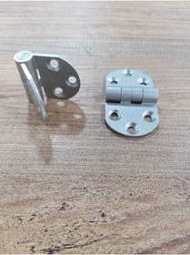 Resim ARON (2 Adet) 4043 Oval Sabit Menteşe 3cm Saten Alimünyum Mobilya Menteşesi 