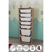 Resim Bofigo Pera 7 Sepetli Oyuncak Dolabı Çam 