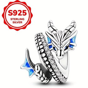 Resim Kadınlar için Moda Takı Yaratmak Orijinal 3mm Bileklik Uyumlu Yeni %100 Gerçek S925 Gümüş Ejderha Şekilli Boncuk 
