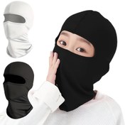 Resim 2 Paket Yüksek Esneklikli Polyester Balaclava Çocuklar İçin - Düz Renk Spor Başörtüsü, Nefes Alabilen Örgü Kumaş Bisiklet Başlığı, Ekstra Malzemeler Yok 