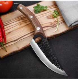 Resim Alpargos El Dövmesi Sırp Kasap Bıçağı Gül Ağacı Saplı Inox 