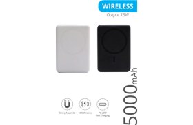 Resim Piranha 9020-B Magsafe Powerbank / 5000MAH Taşınabilir Kablosuz Şarj Cihazı / 15W Kablosuz - 20W Hızlı Şarj 