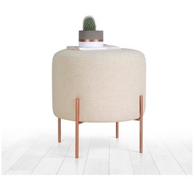 Resim Lorencehome Copper Puf - Krem / Lorencehome 