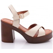 Resim Dgn 2029 Kadin Topuklu Sandalet Bej 