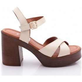 Resim Dgn 2029 Kadin Topuklu Sandalet Bej 