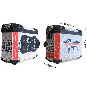 Resim Gp Kompozit Dsn09 Universal 40 Lt X 2 Desenli Alüminyum Motosiklet Yan Çanta Seti 