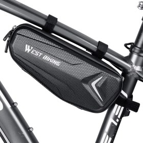 Resim West Biking Bisiklet Sert Kabuk Çanta Ön Tüp Çerçeve Tutucu Telefon Tutucu Gidon Çanta Sepet Mtb Dağ Bisiklet Kılıfı Bisiklet Çantası (Yurt Dışından) 