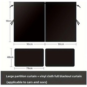 Resim Xuweiwei Large 2 Parçalı Araç Karartma Perdesi Ön Arka Bölme Perdesi Kamyonet Ve Kamyonlar İçin 