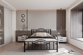 Resim Argimo Belinay Ferforje Metal Çift Kişilik Karyola - 140x190 / Beyaz 