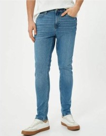 Resim Koton Erkek Jean Pantolon Açık İndigo 4sam40057nd Mıchael 24yy59000101 Y5905 İndigo 