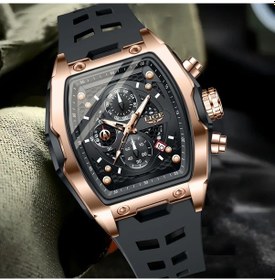 Resim Oldfriend Lıge Gül Siyah Mekanik Erkek Kol Saati Çok Fonksiyonlu Tarihli Spor Kronograf Diğer 