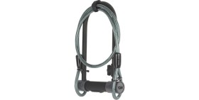 Resim Lidyahan Store YUL2C/13/230/1 Yüksek Güvenlikli Kablolu U Bisiklet Kilidi, Siyah/gri 