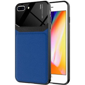 Resim halkhouse İphone 8 Plus Kılıf Suni Deri Sert Silikon Şık Lüks Emiks Kapak 