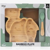 Resim Citron Bölmeli Vakum Tabanlı Organik Bambu Çocuk Yemek Takımı - Camel 1073575 