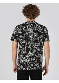 Resim Colin'S Regular Fit Bisiklet Yaka Baskılı Siyah Erkek Kısa Kol Tişört Cl1063161_Q1.V1_Blk 
