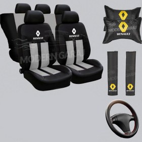 Resim Modern Garaj Renault R9 Broadway, R12 Toros, R11, R19 Europa Oto Koltuk Kılıf Seti Ekospor Gri 