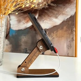Resim VIGO WOOD Eğim ve Yükseklik Ayarlanabilir Telefon Standı (Ceviz) 