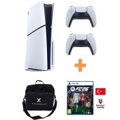 Resim Sony PlayStation 5 Slim 1TB CD Edition Konsol + 2 Kol + FC 26 Türkçe CD Oyun + Çanta (CFI-2016 Avrupa) 